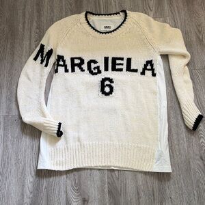 Maison Martin Margiela Black and Cream Knit Sweater
